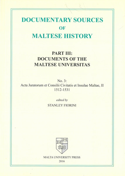 Documentary Sources of Maltese History - Part III: No. 3