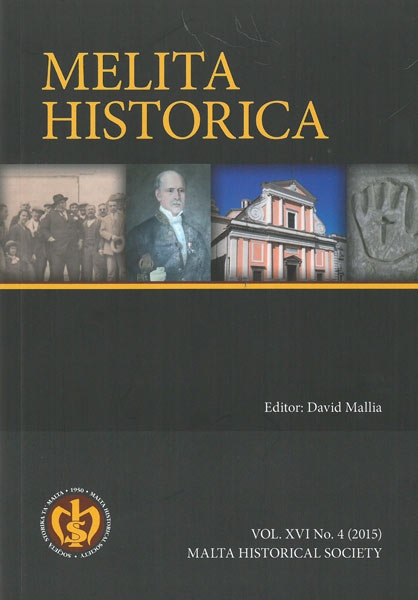 Melita Historica Vol. XVI No. 4 (2015)