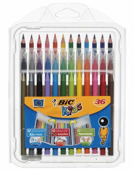BiC Kids: 36 Assorted Pens Pencils and Crayons Colouring Set