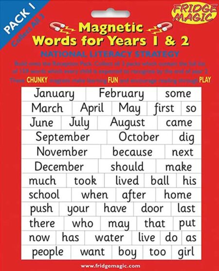 Magnetic Words for Years 1 & 2 - Pack 1