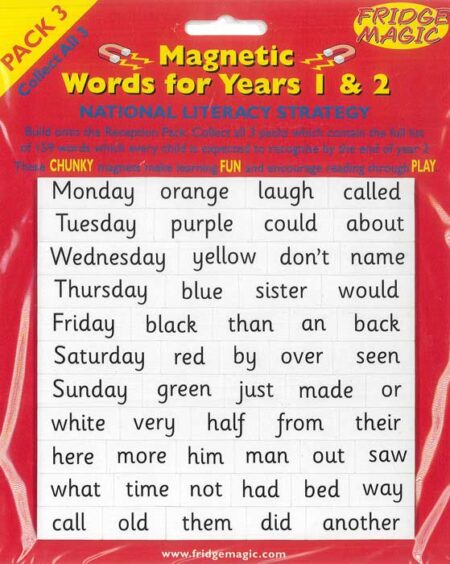 Magnetic Words for Years 1 & 2 - Pack 3