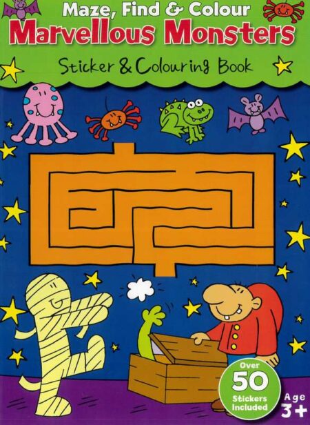 Maze, Find and Colour: Marvellous Monsters