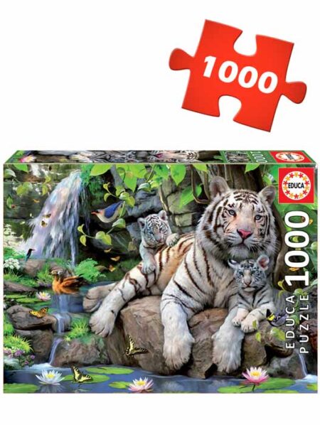 White Tigers of Bengal - 1000pc Jigsaw Puzzle