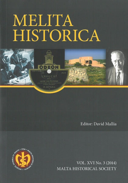 Melita Historica Vol. XVI No. 3 (2014)