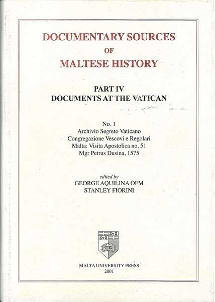 Documentary Sources of Maltese History Part IV No 1