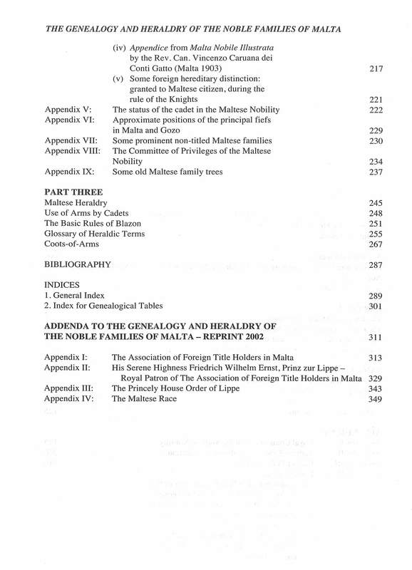 The Genealogy and Heraldry of the Noble Families of Malta vol 1 - Image 4