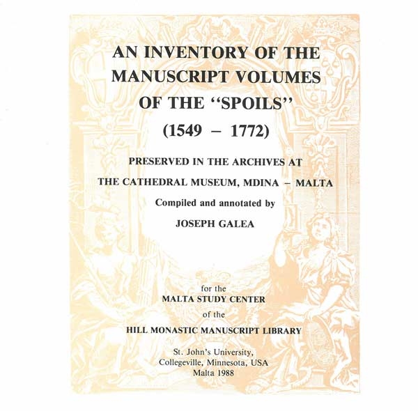 An Inventory of the Manuscript Volumes of the "Spoils"