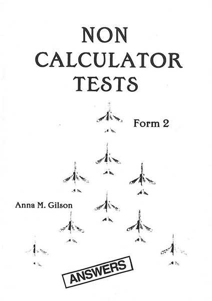 Non Calculator Tests Form 2 - Answers