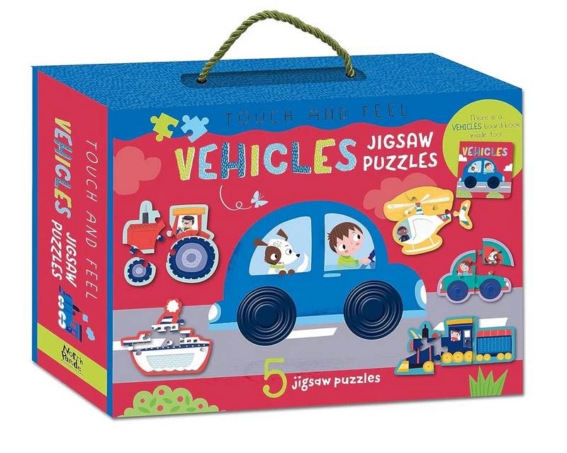 Vehicles: Touch and Feel Puzzle and Board Book Set